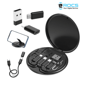 Alternative view of USB Adapter, Micro USB Charging Cable with USB C Lightning Adapter, Lightning to USB C Adapter, Multi Charging Cable Storage Box Contains SIM Card Holder