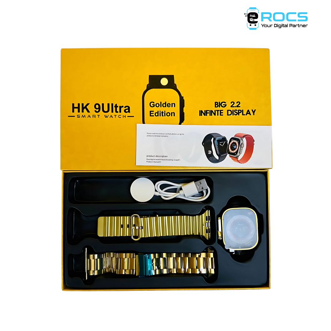 HK9 Ultra Golden Edition Smartwatch (Dual Straps) - Image 6