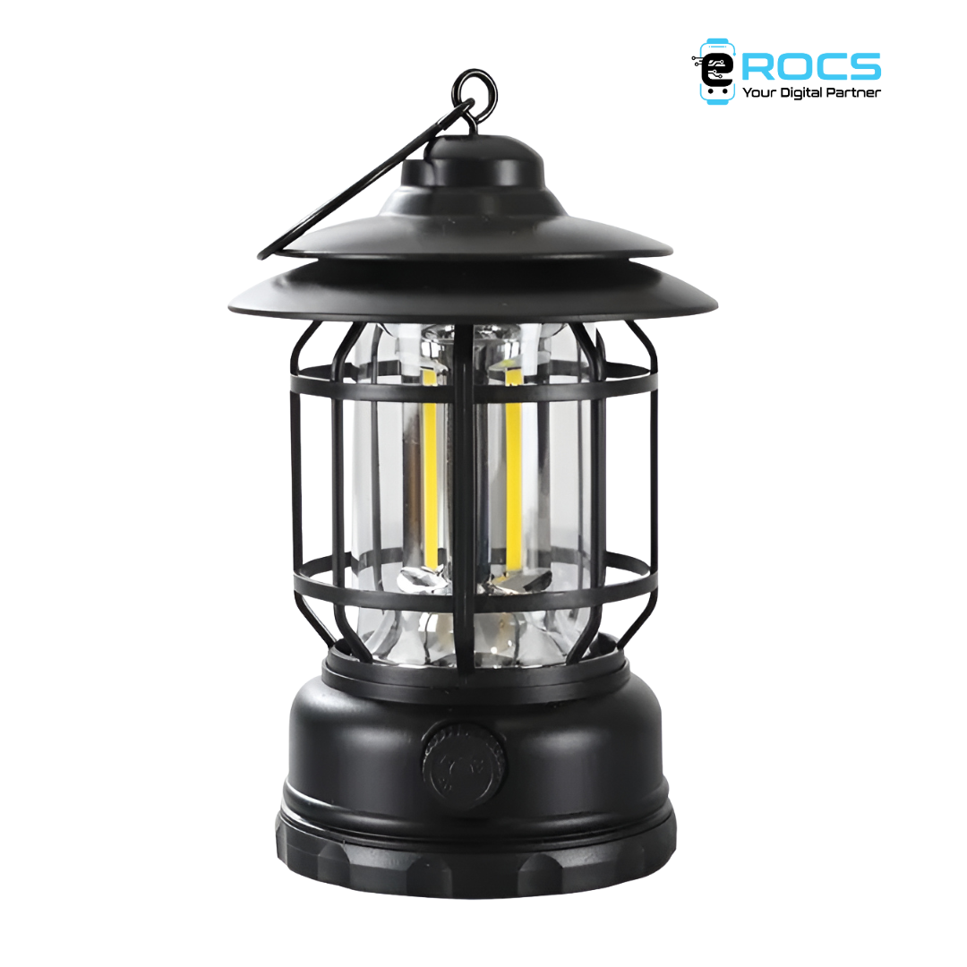 1Set Warm Light Vintage Tent Lamp Portable Lantern Camping Light 20-200 Lumens Multifunctional