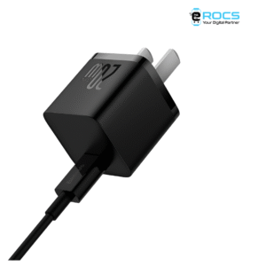 Baseus Super Si Pro 20W Charger with Type-C to Lightning Cable – Fast & Safe Charging, Foldable Pins, Black